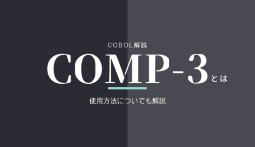 COBOLのCOMP3とCOMPとは何か解説